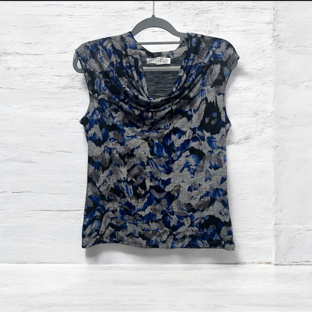 Kasper Women’s Petite Sleeveless Cowl Neck Career Blouse Size PM